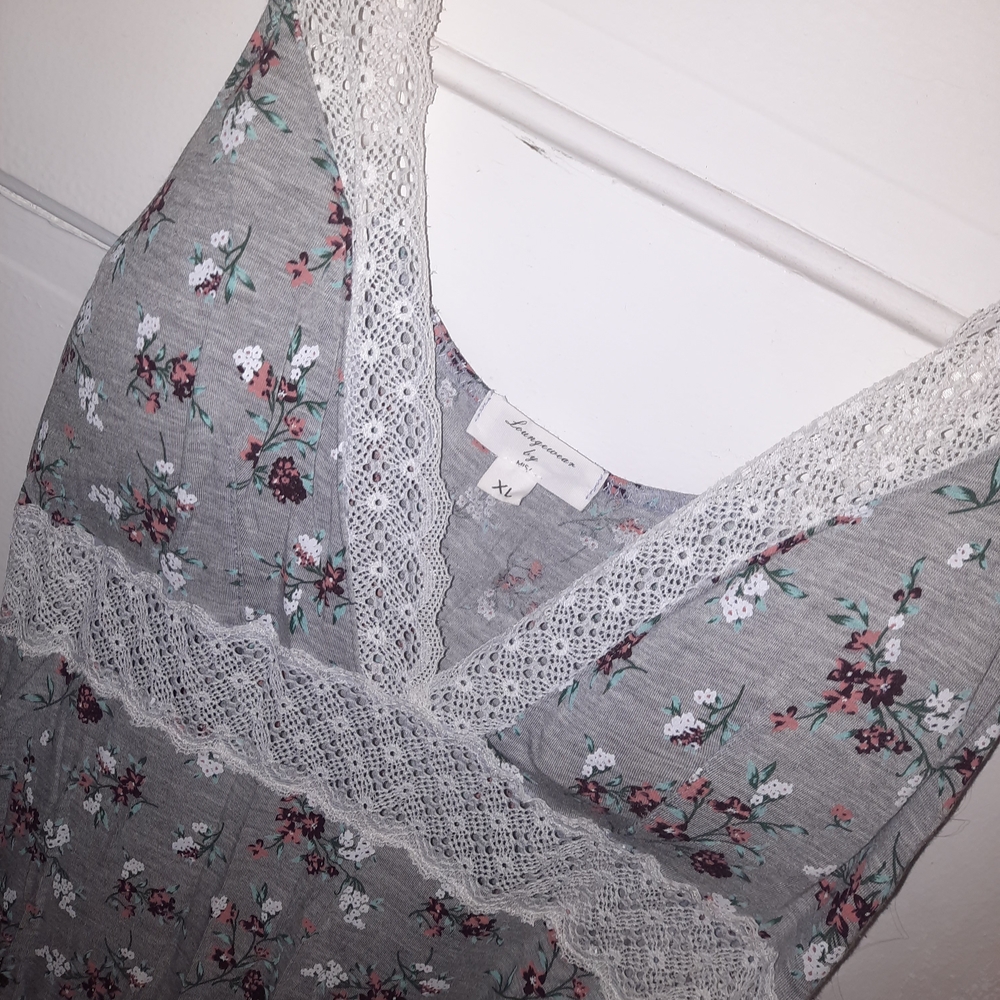 Loungewear Dress with Lace Trim